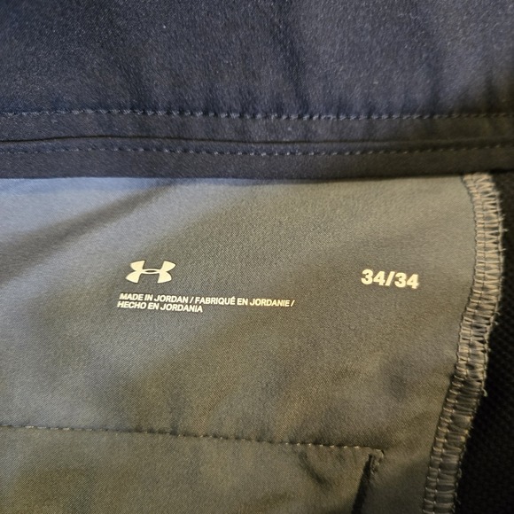 Under Armour Pants Mens Loose Fit 34 X 34 Black Golf Performance Nylon Stretch - Picture 9 of 11